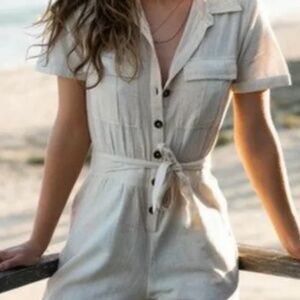 Roxy Beach Wonderland Tapioca Jumpsuit Size M